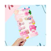 Majestique Multi Shape Hair Clips Set Baby Hairpin for Girls Cute Design Hair Accessories (14 pcs)