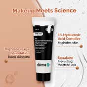 The Derma Co 1% Hyaluronic Hydrating  High Coverage Foundation SPF 40 PA+++ - Ivory Shade (18 ml)