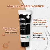 The Derma Co 1% Hyaluronic Hydrating  High Coverage Foundation With SPF 40 PA+++ - Nude (18 ml)