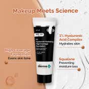 The Derma Co 1% Hyaluronic Hydrating  High Coverage Foundation With SPF 40 PA+++ - Peach (18 ml)