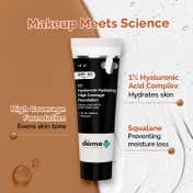 The Derma Co 1% Hyaluronic Hydrating  High Coverage Foundation With SPF 40 PA+++ - Cinnamon (18 ml)