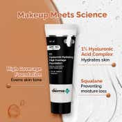 The Derma Co 1% Hyaluronic Hydrating  High Coverage Foundation With SPF 40 PA+++ - Beige (18 ml)
