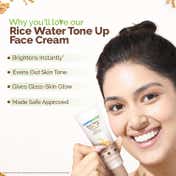 Mamaearth Rice Water Tone Up Face Cream with Rice Water & Niacinamide for Glass Skin (50 g)
