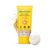 Mamaearth Rice Water Dewy Sunscreen with Rice Water & Niacinamide & Tan Protection SPF 50 PA++++ (80g)