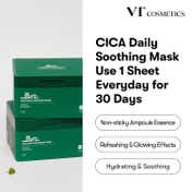 VT COSMETICS Daily Soothing Mask 30ea,Facial Sheet Mask Pick & Quick Dispenser type Korean FaceMask (30 ml)