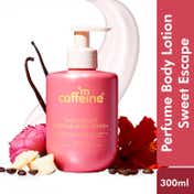 mCaffeine Sweet Escape Perfume Body Lotion with Niacinamide, Cocoa Butter,Fruity-Floral Fragrance (300 ml)