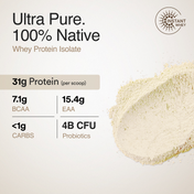 Wellbeing Nutrition Whey Protein Isolate 31g Protein 4B CFU Probiotics Unflavored (1 kg)