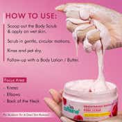 mCaffeine Brightening Raspberry Body Scrub, Tan Removal,AHAs-Lactic & Glycolic Acid,Vit C Rich (175 g)