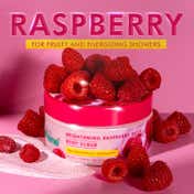 mCaffeine Brightening Raspberry Body Scrub, Tan Removal,AHAs-Lactic & Glycolic Acid,Vit C Rich (175 g)