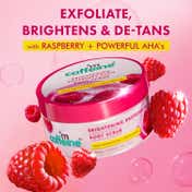mCaffeine Brightening Raspberry Body Scrub, Tan Removal,AHAs-Lactic & Glycolic Acid,Vit C Rich (175 g)