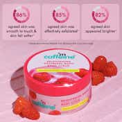 mCaffeine Brightening Raspberry Body Scrub, Tan Removal,AHAs-Lactic & Glycolic Acid,Vit C Rich (175 g)