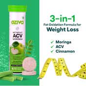 Oziva ACV Moringa Weight Loss 3-In-1 Fat Oxidation Formula, Green Apple (15 Tablets)