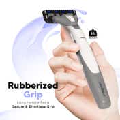 LetsShave Evior 6 Portable Shaving Kit Razor After Shave Balm & Transparent Gel for Women (3 pcs)