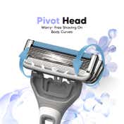 LetsShave Evior 6 Portable Shaving Kit Razor After Shave Balm & Transparent Gel for Women (3 pcs)