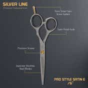 VEGA Professional Pro Style Satin E 6 Silver line Hairdressing Scissor - VPMSC-15
