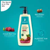 Pilgrim French Red Vine & Hyaluronic Acid Smooth Body Lotion 48H Longlasting Moisturization (400 ml)