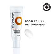 Novology SPF 50 PA++++ Ultra Light Gel Sunscreen,Reduces Acne, Sebum,Non Greasy,Invisible Finish (50g)