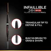 L'Oreal Paris Infallible 24H Brow Filling Triangular Pencil - 1.0 Ebony (1 g)