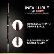 L'Oreal Paris Infallible 24H Brow Filling Triangular Pencil - 3.0 Brunette (1 g)