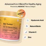 Setu Skin Youthful Marine Collagen Powder with Biotin for Women - Peach Mango (210 g)