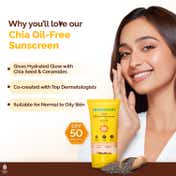Mamaearth Chia Oil Free Sunscreen with Chia Seed and Ceramides  SPF50 PA++++ - (50 g)