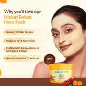 Mamaearth Ubtan Detan Face Pack With Turmeric & Saffron 200 G