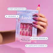 Gush Beauty Nailed It Reusable Luxury Press On Nails with Application Kit - Ice Crystal