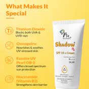 Fixderma Shadow SPF 55+ Cream Sunscreen for Dry Skin Hybrid Sunscreen with UVA & UVB Filters (75 g)