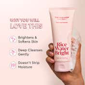 The Face Shop Rice Water Bright Foaming Cleanser - Best Korean Face Wash for Even Tone Skin (100ml)