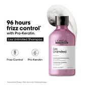 L'OREAL PROFESSIONNEL Liss Unlimited Shampoo for Frizzy & Unruly Hair (300 ml) With Pro-Keratin