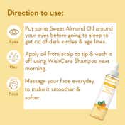 WishCare 100% Pure Cold Pressed Badam Rogan Sweet Almond Oil, Strong Hair and Glowing Skin (200 ml)