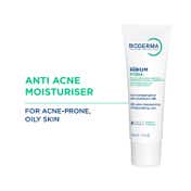 Bioderma Sebium Hydra Moisturizer for Oily, Acne-Prone Skin with Ceramides for 24H Hydration (40ml)