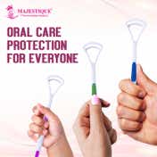 Majestique Flexible Easy-to-Use Plastic Tongue Cleaner for Adults & Children (3 pcs)