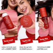 Aqualogica Cherry Blossom Bloom Perfume Body Wash Mist and Hydra Gel Premium Gift Pack (3 pcs)