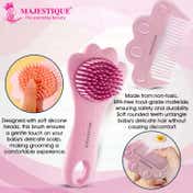 Majestique Premium Baby Hair Brush Comb Set for New Born - Pink (2 pcs)