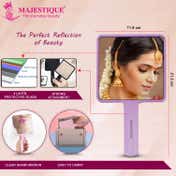 Majestique Flat Handheld Compact Makeup Mirror for Women - Purple
