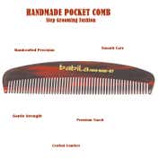 Babila Premium Handmade Step Grooming Fashion Pocket Comb -HMC-57