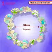 Majestique Multicolor Pastel Floral Hair Tiara Crown with Pearls