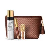 Lakme Bejewel Festive Trio  Liquid Lip - Cocoa Glow Eye Tint - Goddess and Setting Spray (4 pcs)