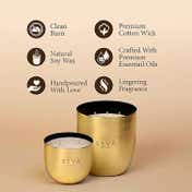 Seva Home Heirloom Classic Bloom Gold Candle (2 Pcs)