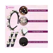 Majestique Double Layer Twist Plait Headband with Pearl Flower Alligator Clips (3 pcs)