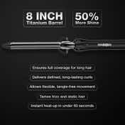 Ikonic Professional Curling Tong CT-19- 2.0, Advance Titanium Barrel, Reduces Frizz And Static 1's