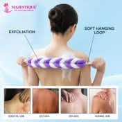 Majestique Bath & Shower Combo - Bath Sponge Bath Belt & Body Scrubber (3 pcs)