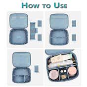 Bronson Professional Portable Dividers Travel Cosmetic Bag Organizer With Makeup Pouch