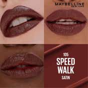 Maybelline Serum Lipstick (Satin) 8Hr Hydration + One-Swipe Bold Color - 105 Speed Walk (4.2 g)