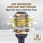 Vega Pro Volumizer Hair Blow Dryer Brush with 3 Heat-2 Speed Settings (1200W, VHSD-02)