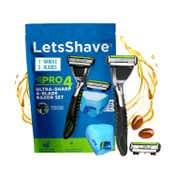LetsShave Pro 4 Shaving Razor For Men - Black, Grey