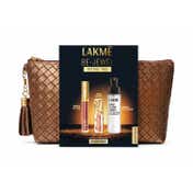 Lakme Bejewel Festive Trio  Liquid Lip - Cocoa Glow Eye Tint - Goddess and Setting Spray (4 pcs)