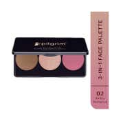 Pilgrim 3-in-1 Face Palette Blush, Highlighter & Contour - Sultry Romance (12 g)