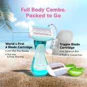 Letsshave Evior Flyyy 1 Handle + 2 Blades World's First 6-Blade Compact Shaving Razor for Women